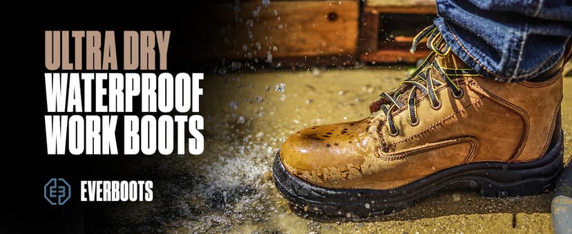 EVER BOOTS EVERBOOTS ULTRA DRY Men's Waterproof Hiking Work Boots, Lightweight Ultility Leather Shoes, Water Proof Tactical Military Outdoor Ankle Mens Boot for Construction, Roofing, Hunting, Winter Trails