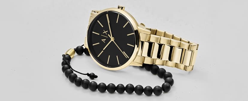 A|X Armani Exchange Men's Watch with Three-Hand Analog Display and Stainless Steel or Leather Band, Watch for Men