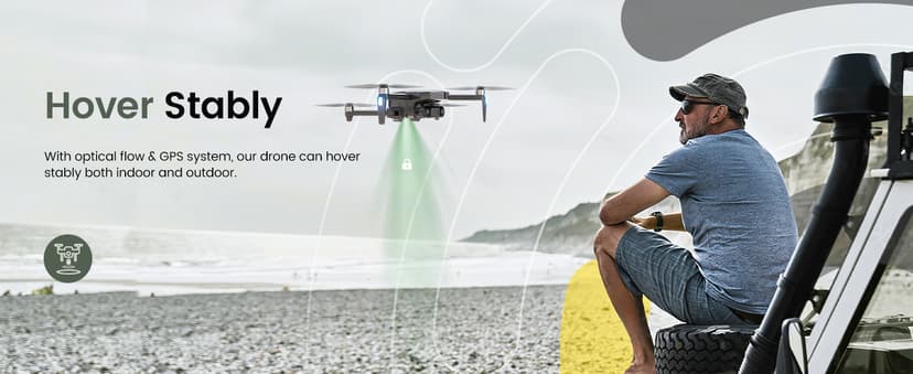 Holy Stone HS720R 3 Axis Gimbal GPS Drones with Camera for Adults 4K EIS; FPV RC Drone, Foldable Quadcopter with 10000 Feet Video Transmission Control Range, Brushless Motor, Follow Me, Auto Return