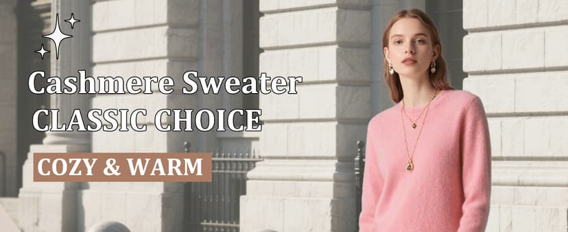 HUEAHDOU Cashmere Sweaters for Women Long Sleeve Crewneck Soft Warm Pullover Tops Casual Lightweight Oversized Knit Sweater