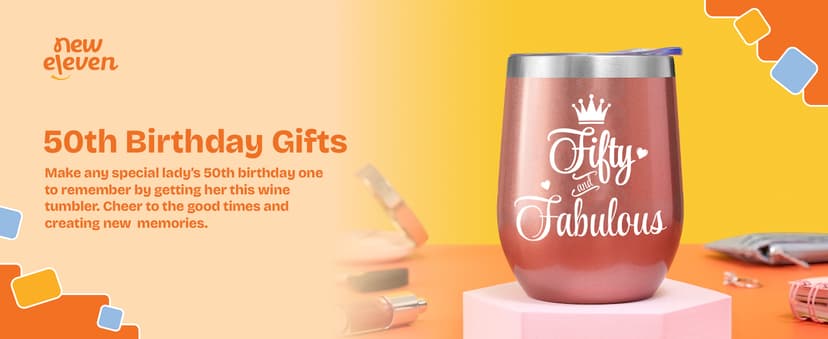 NewEleven 60th Birthday Wine Tumbler - 1965 Birthday Gift For Women | 12 Oz Capacity | Happy 60th Celebration Gift | For Mom, Wife, Aunt