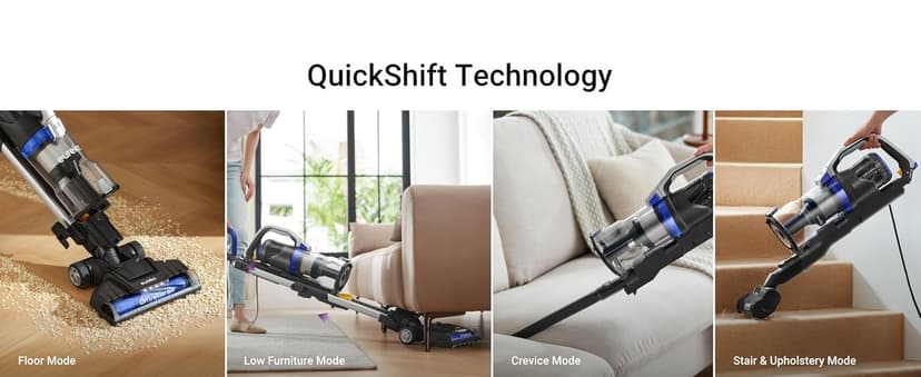 Eureka Pet Upright Vacuum Cleaner for Carpet and Hard Floor, Powerful Bagless Vacuum Cleaner for Home with HEPA Filter and Pet Tool, OmniVerse NEU801BL with QuickShift Technology, Blue