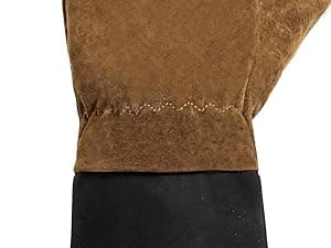 HANDLANDY Long Gardening Gloves for Men & Women, Pigskin Leather Rose Pruning Gloves, Breathable Thorn Proof Gauntlet Glove (Brown-Pigskin, M)