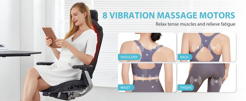 5 Modes, 4 Intensities, 2 Heat Levels, Vibration Chair Pad for Desk Workers Home Office Chairs Recliner Relaxation Gifts CuPiLo Back Massager with Heat, Vibration Massage Seat Cushion for Chair B0C5Q7P3Z8