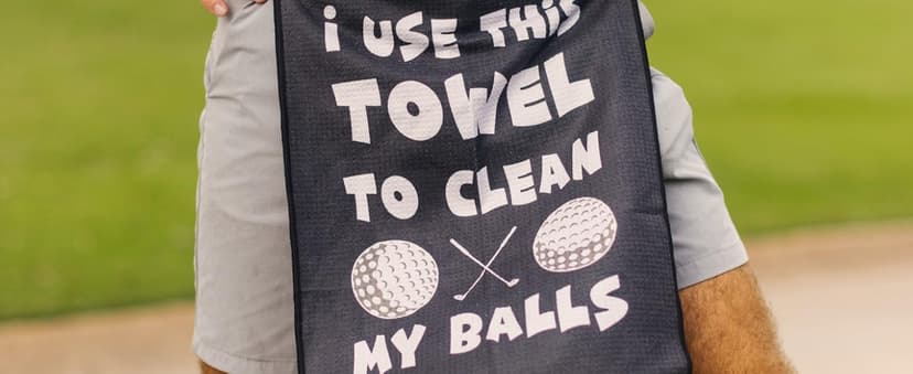 SHANKITGOLF Golf Towel for Golf Bag Microfiber with Clip, Funny Cleaning Cloth for Balls & Clubs, Premium Accessories, Gift for Men, Golfers, Dad