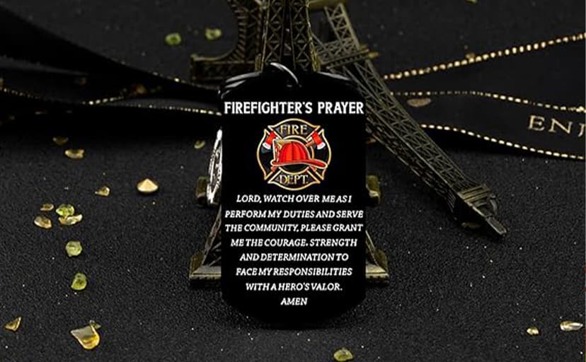 Firefighter Gifts for Men Him Firefighter Keychain Fire Fighter Gifts Adults Son Husband Cool Firefighte Gift Firefighter Accessories for Graduation Firefighters Prayer