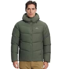 Pioneer Camp Men's Down Puffer Jacket with Hood Lightweight Packable Warm Insulated Thermal Puffy Winter Coat Ski Travel