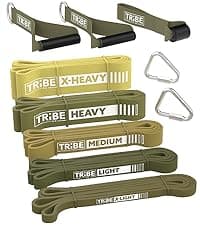 Tribe Lifting Fabric Resistance Bands for Legs - Workout Bands Resistance Bands for Men and Women - Booty Bands for Working Out - Exercise Bands Resistance Bands Set - Elastic Bands for Exercise