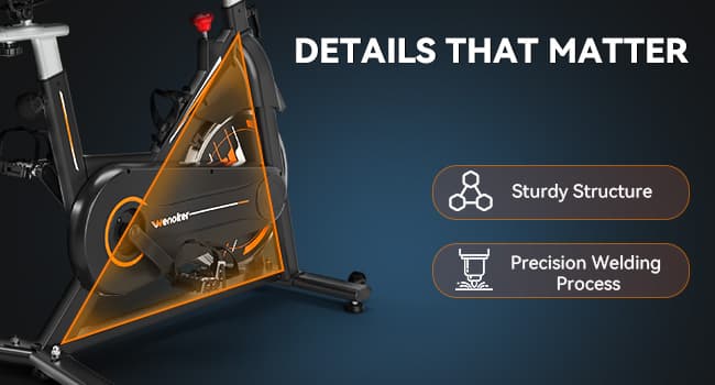 Exercise Bike, Wenoker Stationary Bike for Home, App Supported Indoor Bike with Silent Belt Drive, Heavy Flywheel, Multi-grips Handlebar and Upgraded Digital Display