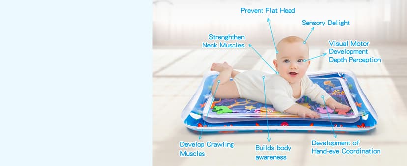 Tummy Time Water Mat丨Inflatable Tummy Time Water Play Mat for Babies, Infants and Toddlers 3 to 12 Months Promote Development Toys Baby Gifts