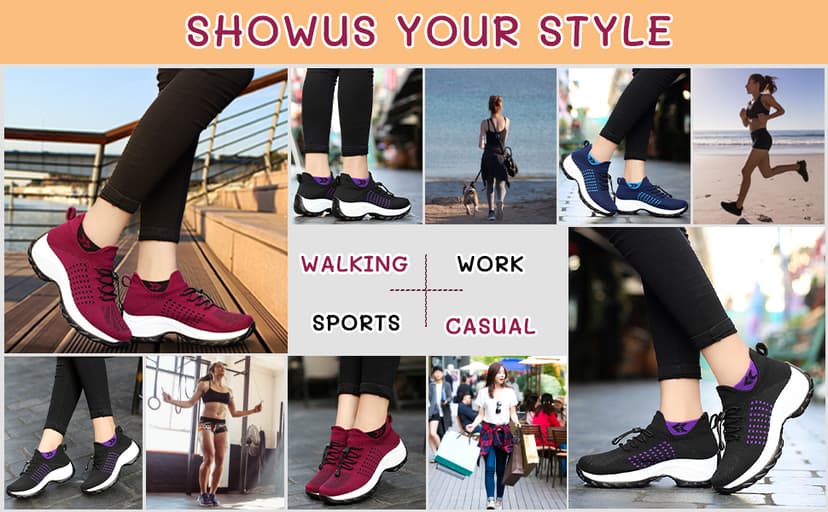 STUNAHOME Orthopedic Sneakers Breathable Women Walking Shoes Slip on Trainers Women's Comfortable Casual Ladies Athletic Shoe Thick Bottom