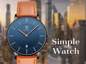L LAVAREDO Watch for Men, Extremely Thin Mens Watches Minimalist Analog Men's Leather Wrist Watches with Time/Date, Birthday Gift for Men Boyfriend