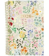 bloom daily planners HARDCOVER 2026 Planner (January to December) - A5 Task Goal Planner for Women - Monthly & Weekly Inspirational Agenda Book - 5.5" x 8.25" - Linen, Green