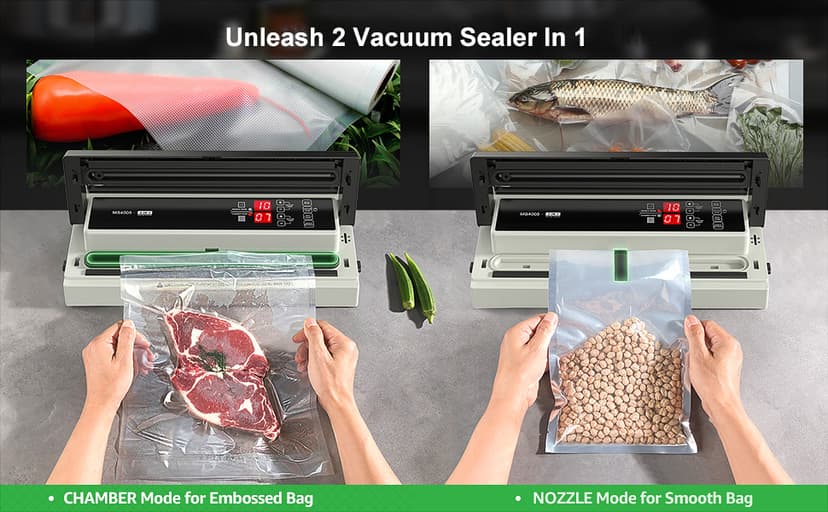 MAGIC SEAL 16'' Commercial Vacuum Sealer Machine, Meat Sealer Vacuum Packing Machine with Double Pump and Auto Cooling System, Sealing and Vacuum Time Control, Compatible with Mylar Bags