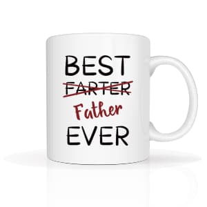 5Aup Fathers Day Christmas Gifts Funny Dad Coffee Mug from Child Daughter Son Kids, Best Father Ever Cups 11 Oz, Unique Birthday and Holiday Gifts for Dad Father