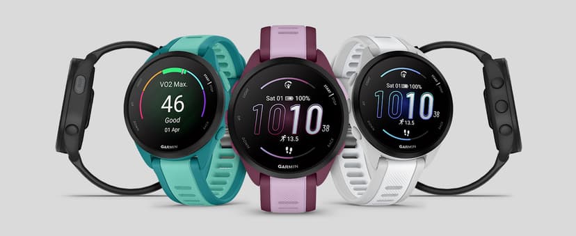 Garmin Forerunner 165 Music, Running Smartwatch, Colorful AMOLED Display, Training Metrics and Recovery Insights, Music on Your Wrist, Whitestone
