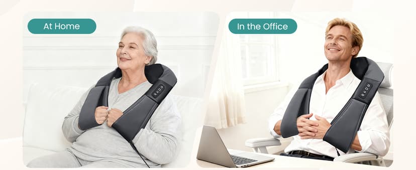 Nekteck Shiatsu Neck and Back Massager with Soothing Heat, Shoulder Massager for Pain Relief Deep Tissue, Electric 3D Kneading Massage Tools for Leg Body Muscle, Corded Power, Gifts for Him Her