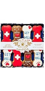 Crunchy Dog Biscuits, Gourmet Dog Treats, Christmas Gift Set, Pet Stocking Stuffer, Dog Lovers & Holiday Traditions Christmas Holiday Dog Treat Gift Set, Decorated Bone-Shaped Treats Set of 8 B0899745VC
