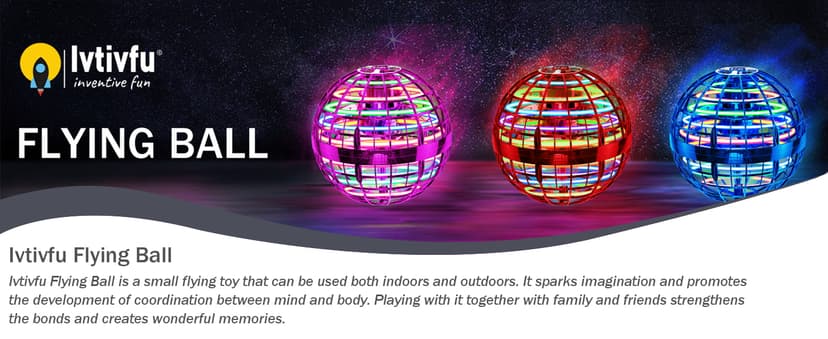 Ivtivfu Flying Orb Ball (Blue, 2026 Upgraded) with Dazzling Lights, Magic Hover Spinner, Cool Boomerang Drone, Floating Cosmic Globe, Kids Toys Gifts for 6 7 8 9 10 Year Old Boys Girls