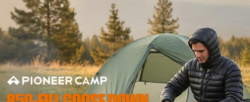 Pioneer Camp 850 Fill Goose Down Jacket Men Lightweight Packable Puffer Jacket with Hood Insulated Warm Winter Puffy Coat
