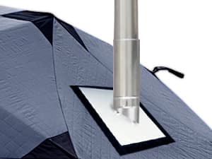 QualyQualy Insulated Pop-Up Tent with Floor - 8-10 Person Ice Fishing Shelter, 147sq.ft Windproof Ice Shack Hut with Stove Jack, Carrying Bag