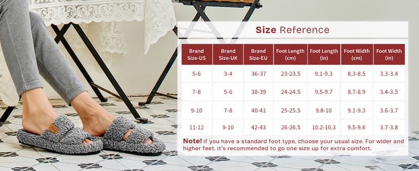 Machine-washable, Gifts, Memory Foam, Anti-slip Sole, Lightweight, Indoor and Outdoor, Cozy EverFoams Womens Fuzzy Open-toe Slippers Memory Foam Indoor House Shoes B0CLGNYKFR