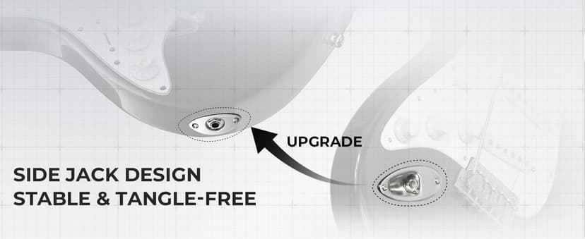 Fesley Left-Handed Electric Guitar: 39" Full Size Beginner Electric Guitar Kit, HSS Pickup, Solid Body Guitar Starter Set with Amplifier, Bag, Strap, String, Cable, FST100L, Black