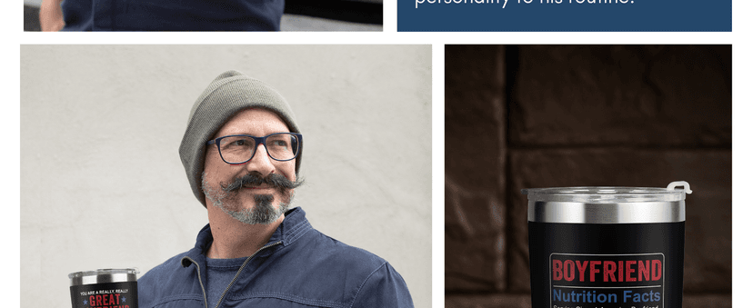 Gifts for Boyfriend, Him - Anniversary, Birthday, Christmas Boyfriend Gifts from Girlfriend - Romantic Love Couple Gift for Him from Her - Ideas for Couples - 20 Oz Stainless Steel Tumbler