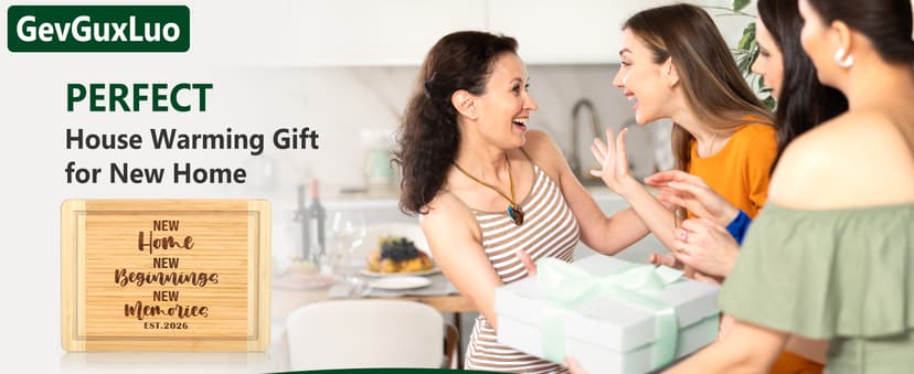 New Beginnings Gifts for Women Men Couple New Homeowner Closing New Apartment Essentials New Memories House Warming Gift New Home 2026,Engraved Cutting Board New Home Gift Ideas B0DS43P1D8