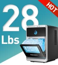 EUHOMY Nugget Ice Maker Countertop, 44Lbs/24H Sonic Ice Maker Machine, Self-Cleaning Pellet Ice Makers with Ice Scoop&Basket, Countertop Pebble Ice Maker for Home/Kitchen/Office