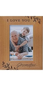CEDAR CRATE MARKET Grandparent Gifts, Grandparent Picture Frame - Laser Engraved Natural Alder Wood Horizontal Photo Frame, Easel Back, Wall Mount Fits 5x7 Horizontal Portrait Sentimental Gift