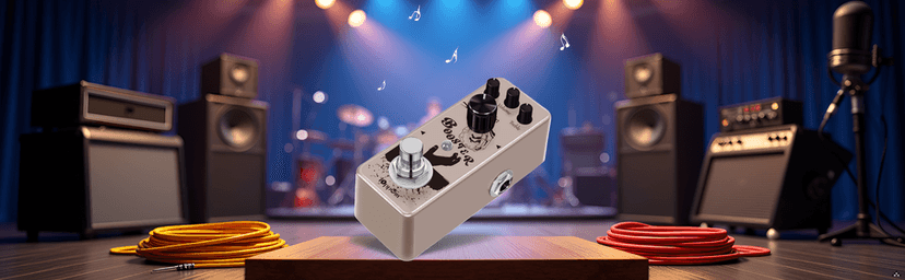 IOppWin Pure Boost 20dB+ Clean Boost Pedal - ±15dB 2-Band EQ, Metal Enclosure, True Bypass for Guitar/Bass