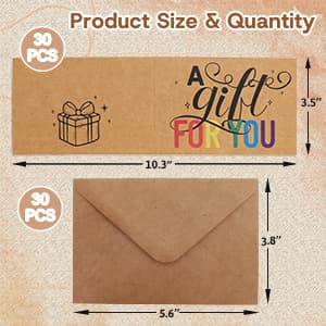 Ceiba Tree Blank Gift Certificates for Business 30Pcs Kraft Certificate Cards with Envelopes for Salon Restaurants Spa Birthday