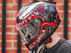 ILM Full Face Dual Visor Motorcycle Helmets with Rear Wing Pinlock Compatible Motorbike Street Bike Helmet DOT Men Women Model 861A (TheNight, L)