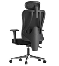 Hbada Office Desk Chair with Flip-Up Armrests and Saddle Cushion, Ergonomic Office Chair with S-Shaped Backrest, Swivel, Mesh, Grey