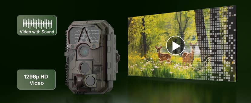 P70 (Non-Cellular,Non-WiFi) Trail Camera, 64MP 1296p, Game Cameras with No-Glow IR Night Vision, Motion Activated, Waterproof for Wildlife Deer Cams, Hunting