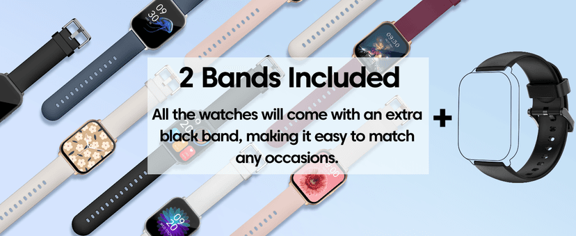 RUIMEN Smart Watches for Women Men (Answer/Make Calls, 2 Bands Included), 1.8" Smartwatch for iOS/Android Phones, Fitness Tracker Heart Rate/Sleep Monitor Digital Watch Waterproof Milky White