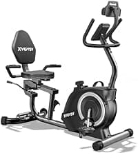 Recumbent Exercise Bike for Home Use, Quiet Recumbent Stationary Bikes for Adults & Seniors, 16-Level Resistance, Adjustable Seat, Supports 400LB, Pulse Sensors & LCD Display