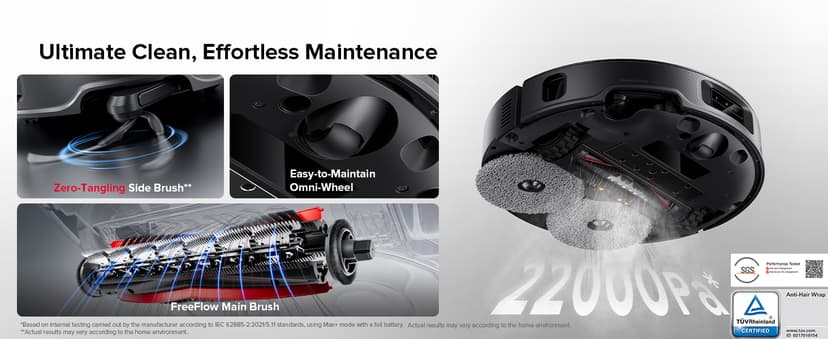 roborock Saros Z70 Robot Vacuum and Mop, OmniGrip Arm, AI-Powered, 22,000Pa Suction, 3.14’’ Ultra Slim, FlexiArm Riser Technology, AdaptiLift Chassis, Obstacle Avoidance, Auto Mop Washing & Drying