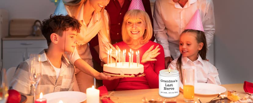 Homsolver Gifts for Grandma from Granddaughter Grandson, Christmas, Birthday, Mother and Grandparents Day, Lavender Scented Candles, Grandma’s Last Nerve