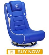GTPLAYER Floor Gaming Chair Foldable Swivel Floor Chairs for Kids Boys Comfy Video Game Seat with 360° Multipurpose for Gamers, Bedroom or Game Room(Black-Blue)