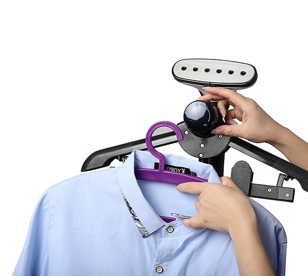 SALAV Commercial-Grade Standing Garment Steamer for Clothes with Auto-Off Safety 1800W Powerful Steam X-Large 3L Water Tank, 90-Min Continuous Use, Pedal-Control System, Beeps when Out of Water, Navy