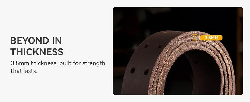 CHAOREN Work Belts for Men Heavy Duty - 1.5" Full Grain Leather Belt Casual - Fully Adjustable, Double Prong