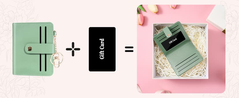 Airkit Small Wallets Woman RFID Blocking Leather Credit Card Holder - with ID Window - Card Wallets for Women - with Zipper Coin Purse - Keychain Wallet