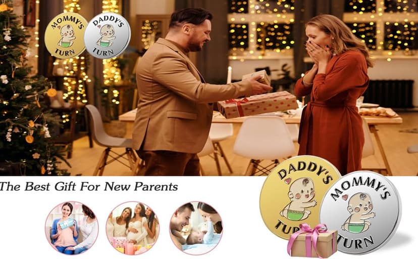 New Parent Decision Coin Funny Pregnancy Gifts for First Time Moms Dads, Cute New Parents Gift Mommy Daddy Couples Gift Ideas, Gag Gift for Baby Shower Birthday Fathers Day