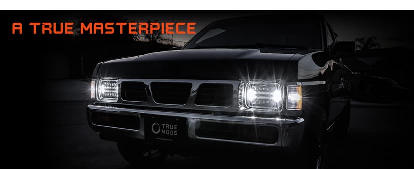 TRUE MODS 7x6 5x7 H6054 Black LED Headlights H4 2B1 Sealed Beam Replacement Head Lamp for Jeep Wrangler YJ Cherokee XJ Chevy Express Ford Econoline Van GMC Savana Nissan D21 Toyota Pickup Trucks Cars