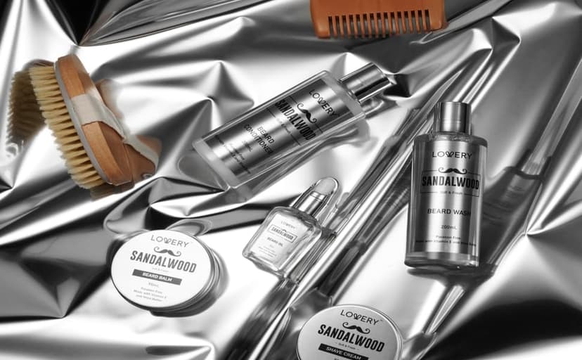 Mens Gifts, Sandalwood Beard Grooming Kit, Mens Grooming Kit for Boyfriend Dad, Him, 11pc Beard Straightener for Men Beard Care, Beard Growth and Trimming Gift, Beard Wash Growth Oil & More