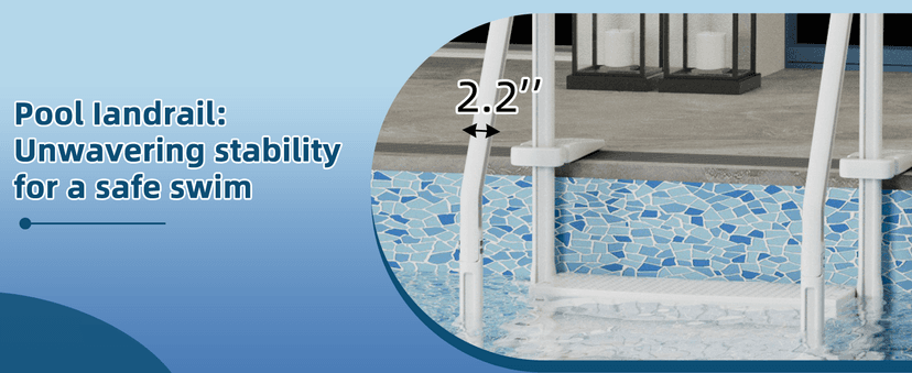 Pool Ladder, 4-Step Pool Stairs with Double Handrails and Non-Slip Steps for 48-54” Above Ground and In-Ground Pools, White