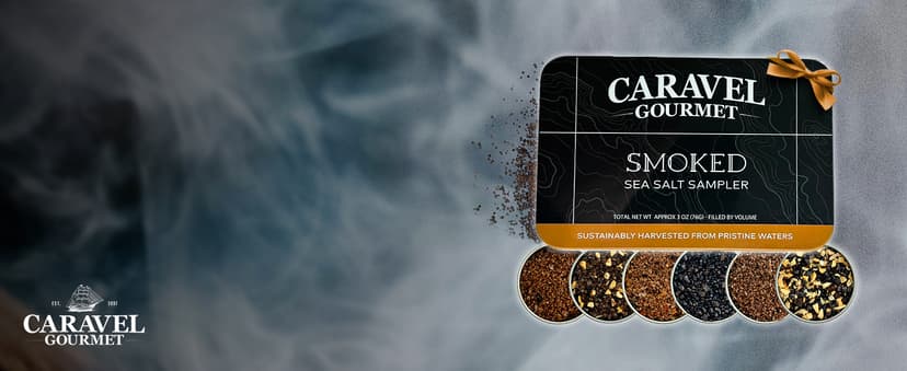 Infused Sea Salt Sampler Set, Finishing Salt for Seasoning, Gourmet Cooking Gift and Spice Variety Pack for Special Occasions, 0.5 oz x Bundle of 6 Flavored Salts - Caravel Gourmet Salt