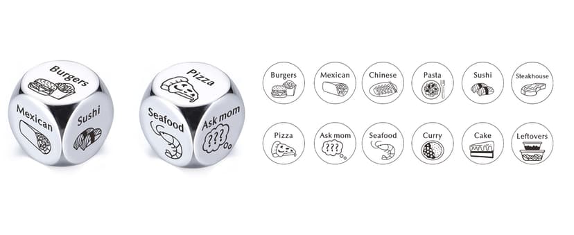 Him Her Couple Gifts for Boyfriend Girlfriend Food Decider 11th Anniversary Steel Date Night Gifts for Husband Wife for Wedding Christmas Valentines Birthday for Women Men